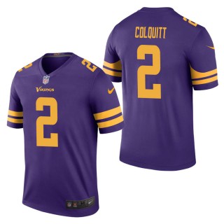 Men's Minnesota Vikings Britton Colquitt Purple Color Rush Legend Jersey