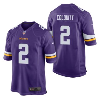 Men's Minnesota Vikings Britton Colquitt Purple Game Jersey