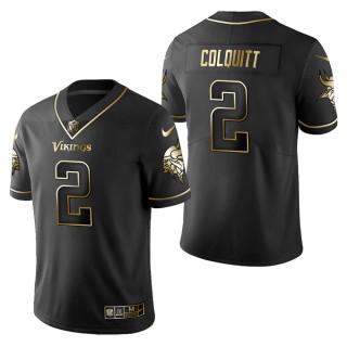 Men's Minnesota Vikings Britton Colquitt Black Golden Edition Jersey