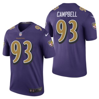 Men's Baltimore Ravens Calais Campbell Purple Color Rush Legend Jersey