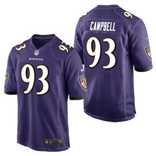 Men's Baltimore Ravens Calais Campbell Purple Game Jersey