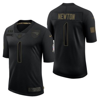 Men's New England Patriots Cam Newton Black Salute to Service Jersey