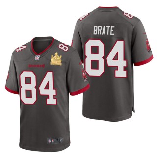 Men's Tampa Bay Buccaneers Cameron Brate Pewter Super Bowl LV Champions Jersey