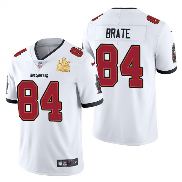 Men's Tampa Bay Buccaneers Cameron Brate White Super Bowl LV Champions Jersey