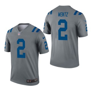 Men's Indianapolis Colts Carson Wentz Gray Inverted Legend Jersey