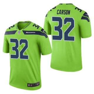 Men's Seattle Seahawks Chris Carson Green Color Rush Legend Jersey