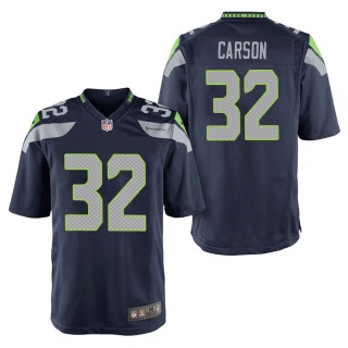 Men's Seattle Seahawks Chris Carson College Navy Game Jersey