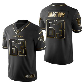 Men's Atlanta Falcons Chris Lindstrom Black Golden Edition Jersey