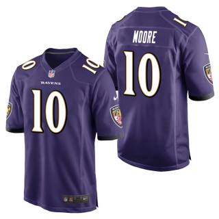 Men's Baltimore Ravens Chris Moore Purple Game Jersey