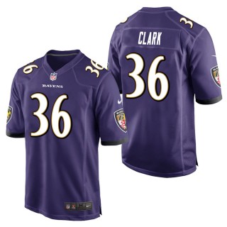 Men's Baltimore Ravens Chuck Clark Purple Game Jersey