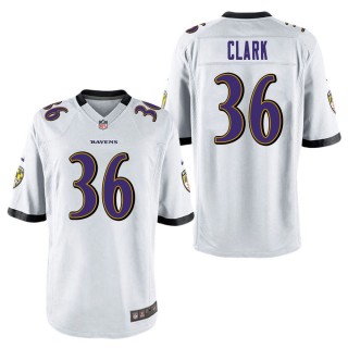 Men's Baltimore Ravens Chuck Clark White Game Jersey