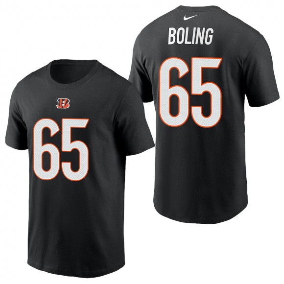 Men's Cincinnati Bengals Clint Boling Black 2021 Name & Number T-Shirt