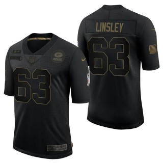 Men's Green Bay Packers Corey Linsley Black Salute to Service Jersey
