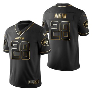 Men's New York Jets Curtis Martin Black Golden Edition Jersey