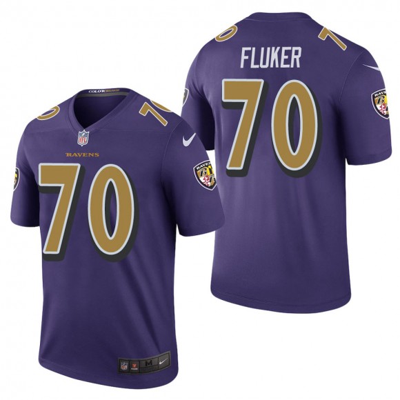 Men's Baltimore Ravens D.J. Fluker Purple Color Rush Legend Jersey