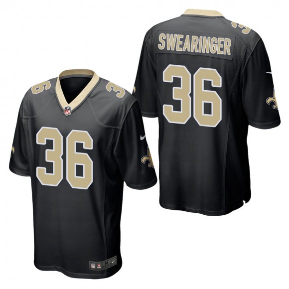 Men's New Orleans Saints D.J. Swearinger Black Game Jersey