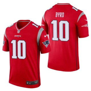 Men's New England Patriots Damiere Byrd Red Inverted Legend Jersey