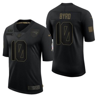 Men's New England Patriots Damiere Byrd Black Salute to Service Jersey