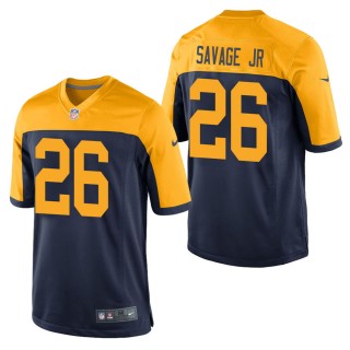 Men's Green Bay Packers Darnell Savage Jr. Navy Throwback Game Jersey