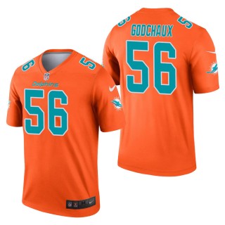 Men's Miami Dolphins Davon Godchaux Orange Inverted Legend Jersey