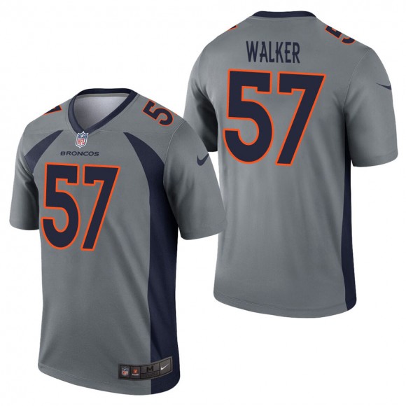Men's Denver Broncos DeMarcus Walker Gray Inverted Legend Jersey
