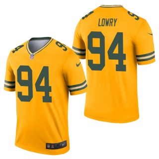 Men's Green Bay Packers Dean Lowry Gold Inverted Legend Jersey