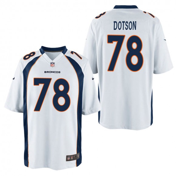 Men's Denver Broncos Demar Dotson White Game Jersey