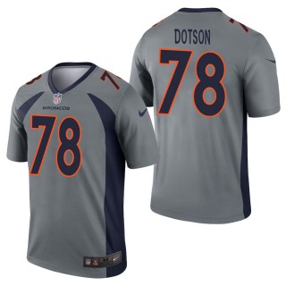 Men's Denver Broncos Demar Dotson Gray Inverted Legend Jersey