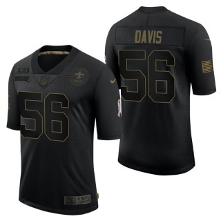 Men's New Orleans Saints Demario Davis Black Salute to Service Jersey