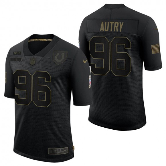 Men's Indianapolis Colts Denico Autry Black Salute to Service Jersey