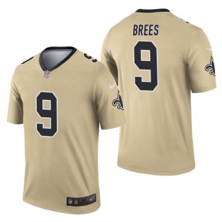 Men's New Orleans Saints Drew Brees Gold Inverted Legend Jersey
