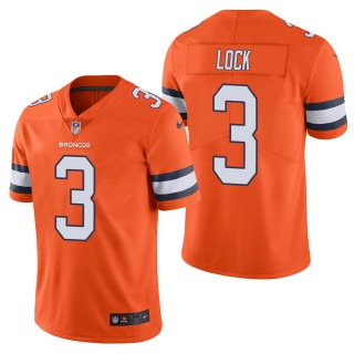 Men's Denver Broncos Drew Lock Orange Color Rush Limited Jersey