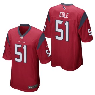 Men's Houston Texans Dylan Cole Red Game Jersey