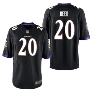 Men's Baltimore Ravens Ed Reed Black Game Jersey