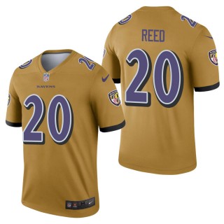 Men's Baltimore Ravens Ed Reed Gold Inverted Legend Jersey