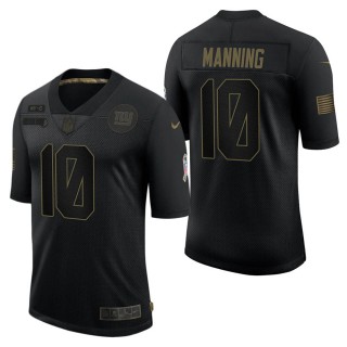 Men's New York Giants Eli Manning Black Salute to Service Jersey