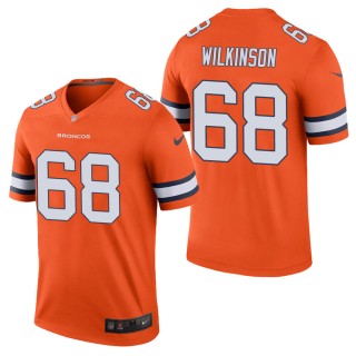 Men's Denver Broncos Elijah Wilkinson Orange Color Rush Legend Jersey