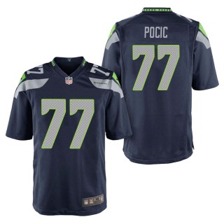 Men's Seattle Seahawks Ethan Pocic College Navy Game Jersey