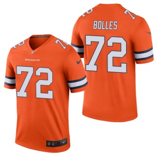 Men's Denver Broncos Garett Bolles Orange Color Rush Legend Jersey