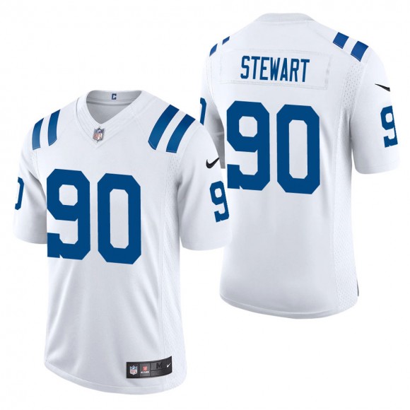 Men's Indianapolis Colts Grover Stewart White Vapor Limited Jersey