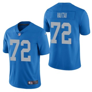 Men's Detroit Lions Halapoulivaati Vaitai Blue Vapor Untouchable Limited Jersey