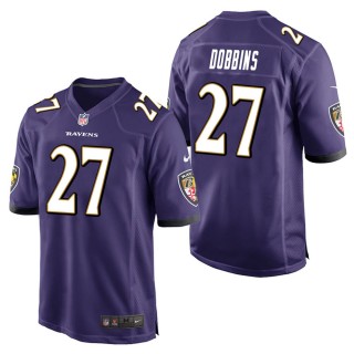 Men's Baltimore Ravens J. K. Dobbins Purple Game Jersey