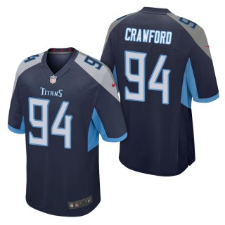 Men's Tennessee Titans Jack Crawford Navy Game Jersey