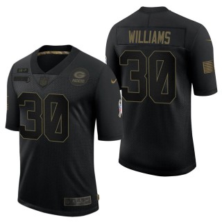 Men's Green Bay Packers Jamaal Williams Black Salute to Service Jersey