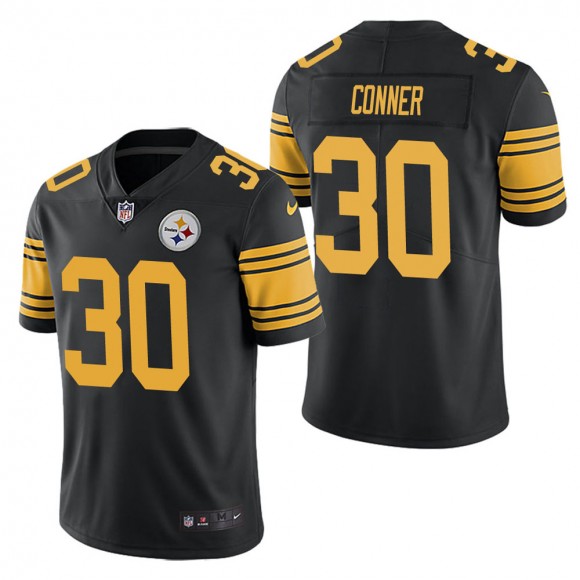 Men's Pittsburgh Steelers James Conner Black Color Rush Limited Jersey