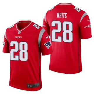 Men's New England Patriots James White Red Inverted Legend Jersey