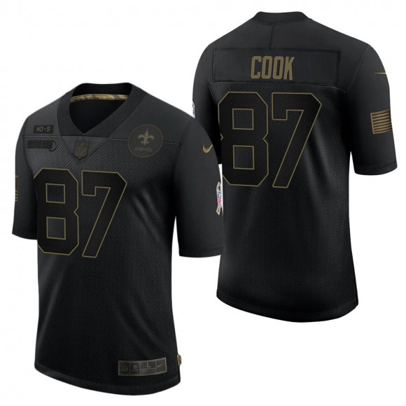 Men's New Orleans Saints Jared Cook Black Salute to Service Jersey