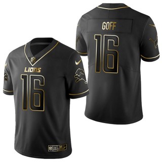 Men's Detroit Lions Jared Goff Black Golden Edition Jersey