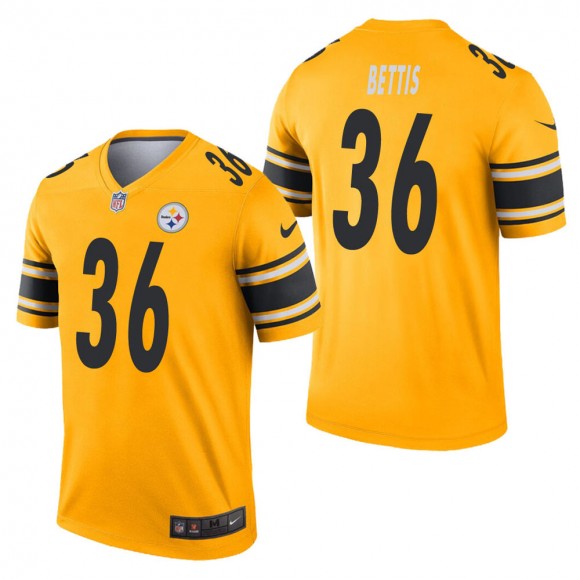 Men's Pittsburgh Steelers Jerome Bettis Gold Inverted Legend Jersey
