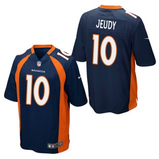 Men's Denver Broncos Jerry Jeudy Navy Game Jersey